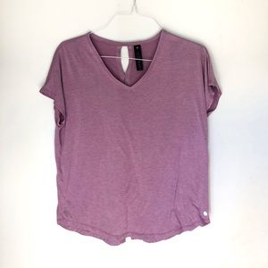 Yogalicious Shirt Open Back Purple Ladies Size L